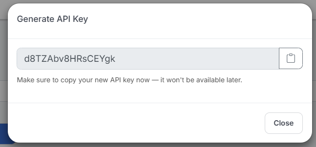 apikeylist generated key