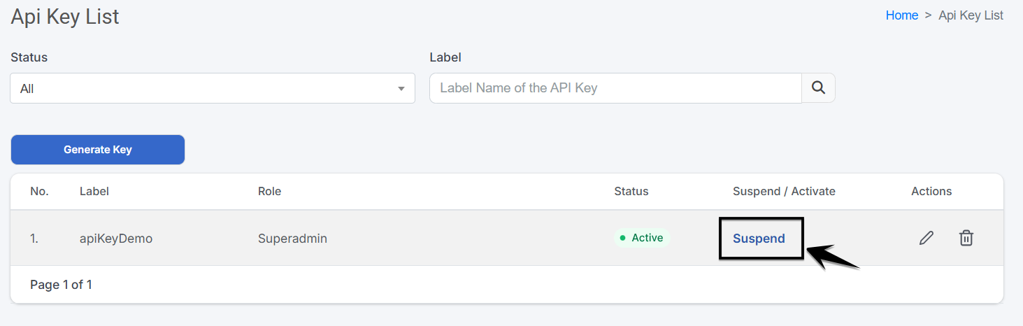 apikeylist suspend activate