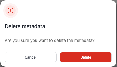 metadata types delete confirm