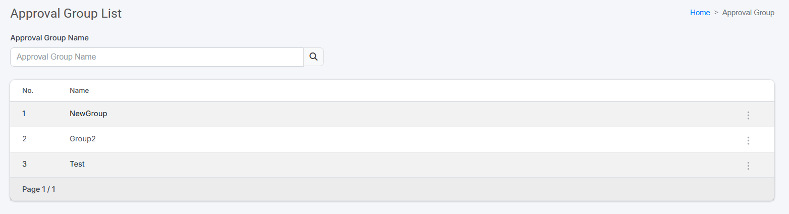 approvalgroup list
